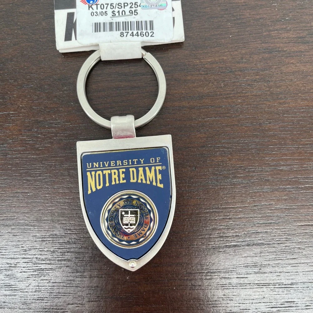 Notre Dame Fighting Irish Keychain Set of 3 God Country Helmet Shield Tag